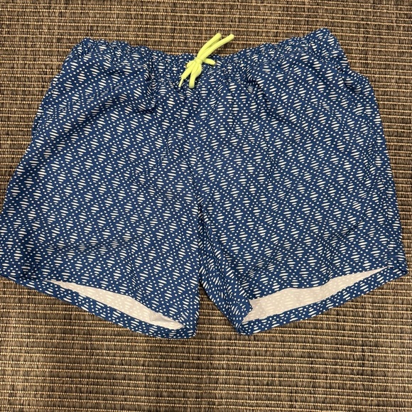 J. Crew Navy and White Patterned Swim Trunks - Picture 1 of 4